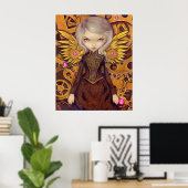 Mechanische engel II steampunk firy Art Print (Thuiskantoor)