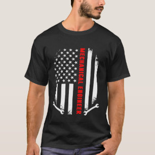 Mechanische Engineer Amerikaanse vlag T-shirt