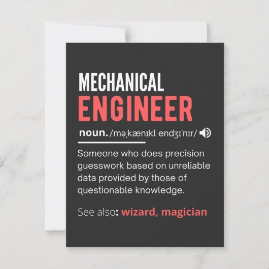 Mechanische ENGINEER Bedankkaart (Voorkant)