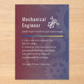Mechanische engineer Funny Definition Acryl Uitnodigingen (Voorkant)