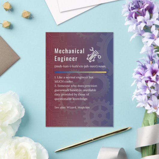 Mechanische engineer Funny Definition Acryl Uitnodigingen (Insitu (Huwelijk))