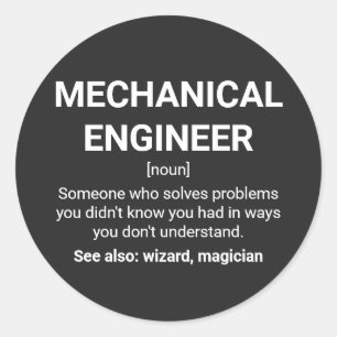 Mechanische engineer Funny Definition Ronde Sticker