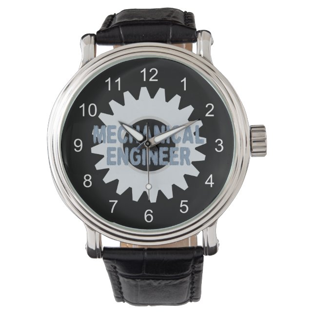 Mechanische Engineer Gear Blauw Grijs Horloge (Voorkant)