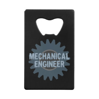 Mechanische Engineer Gear Blauw Grijs Kredietkaart Flessenopener