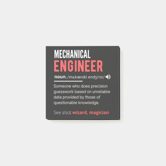 Mechanische ENGINEER Post-it® Notes (Voorkant)
