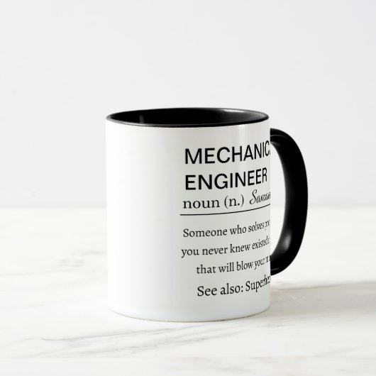 Mechanische engineeringdefinitie mok (Voorkant rechts)