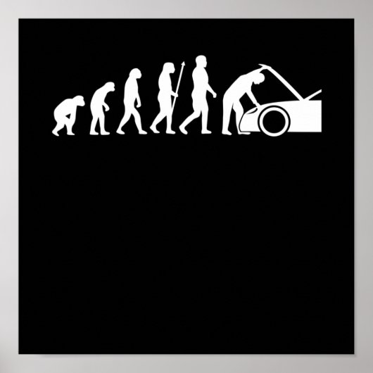 Mechanische evolutie auto automatisch mechanisch w poster (Voorkant)