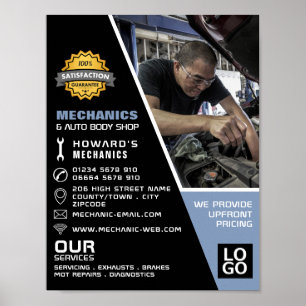 Mechanische Foto Auto Mechanic & Reparaties Advert Poster