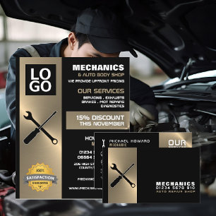 Mechanische Gereedschappen, Auto Mechanic & Repara Visitekaartje