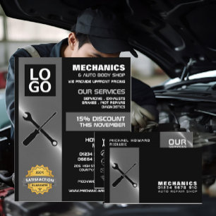 Mechanische Gereedschappen, Auto Mechanic & Repara Visitekaartje