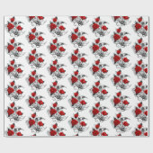 Mechanische haling met rode rozen cadeaupapier (Vlak)