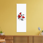 Mechanische haling met rode rozen canvas afdruk (Insitu (Woonkamer))