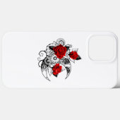 Mechanische haling met rode rozen Case-Mate iPhone case (Achterkant (horizontaal))