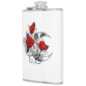 Mechanische haling met rode rozen heupfles (Links)