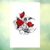 Mechanische haling met rode rozen raamsticker (Vel 3)