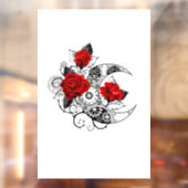 Mechanische haling met rode rozen raamsticker (Vel 2)