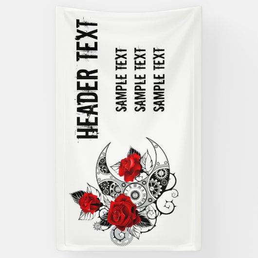 Mechanische haling met rode rozen spandoek (Verticaal)