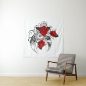 Mechanische haling met rode rozen wandkleed (In Situ (horizontaal))