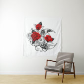 Mechanische haling met rode rozen wandkleed (In situ)