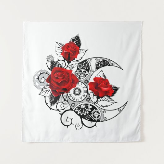 Mechanische haling met rode rozen wandkleed (Voorkant)