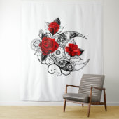 Mechanische haling met rode rozen wandkleed (In situ)