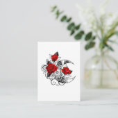 Mechanische halve maan met rode rozen advieskaart (Staand voorkant)