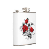 Mechanische Halve Maan met Rode Rozen Heupfles (Rechts)