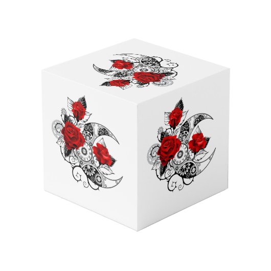 Mechanische Halve Maan met Rode Rozen Kubus (Achter hoekig)