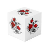 Mechanische Halve Maan met Rode Rozen Kubus (Voorkant hoekig)