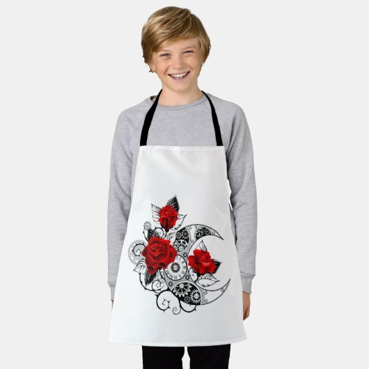 Mechanische Halve Maan met Rode Rozen Schort (Gedragen)