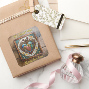 Mechanische Hart Anatomische Steampunk-serie Vierkante Sticker