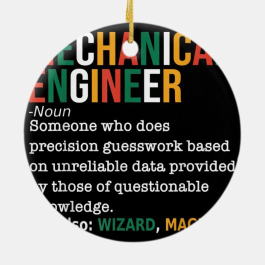 Mechanische ingenieur Definition Noun Funny Keramisch Ornament (Achterkant)