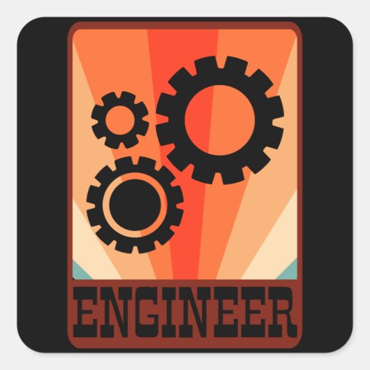 Mechanische ingenieur Funny Engineering Afstuderen Vierkante Sticker (Voorkant)