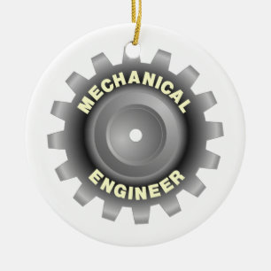 Mechanische ingenieur grijs tandwiel keramisch ornament