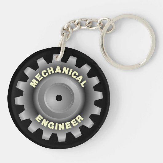 Mechanische ingenieur grijs tandwiel sleutelhanger (Achterkant)