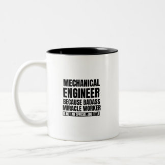 Mechanische ingenieur omdat wonderwerker in een ba tweekleurige koffiemok