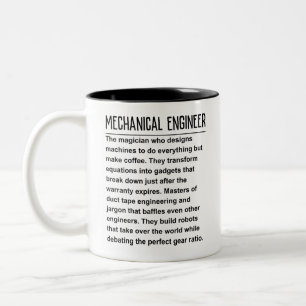 Mechanische ingenieur tweekleurige koffiemok