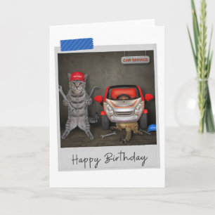 Mechanische katten Funny Birthday-kaart Kaart