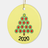 Mechanische kerstboom keramisch ornament (Links)