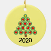 Mechanische kerstboom keramisch ornament (Achterkant)