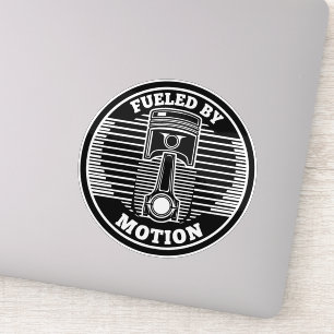 Mechanische kinetische zuiger cirkelvormig merktek sticker