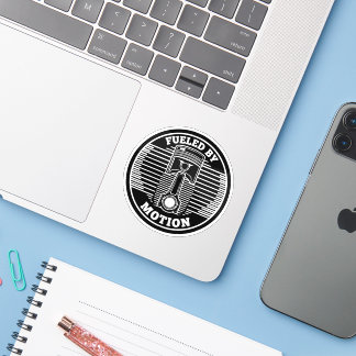 Mechanische kinetische zuiger cirkelvormig merktek sticker