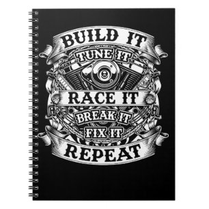 Mechanische kleding voor autobouw notitieboek