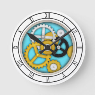 Mechanische klokverlichting Trompe L'oeil Aqua Ronde Klok