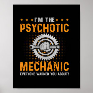 Mechanische kunst Ik ben het psychotisch mechani Poster