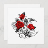 Mechanische Maan met Rode Rozen Menu (Voorkant / Achterkant)