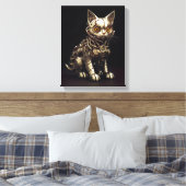 Mechanische Miauw: Een Steampunk Metal Cat Canvas Afdruk (Insitu (Slaapkamer))