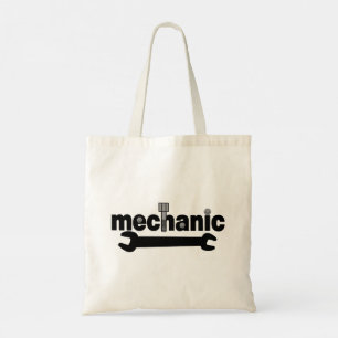 Mechanische moeren en bouten Tekst Tote Bag