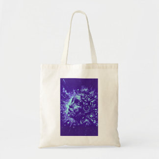Mechanische Muze | Paarse Cyberpunk Boodschappenta Tote Bag