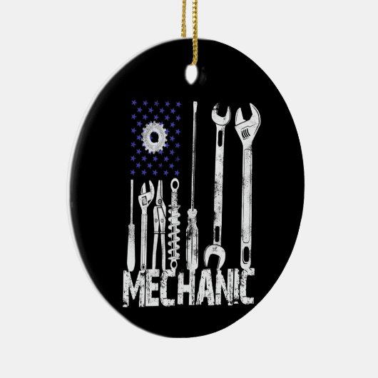 Mechanische overs | Vlag van de Mechanische Vereni Keramisch Ornament (Rechts)